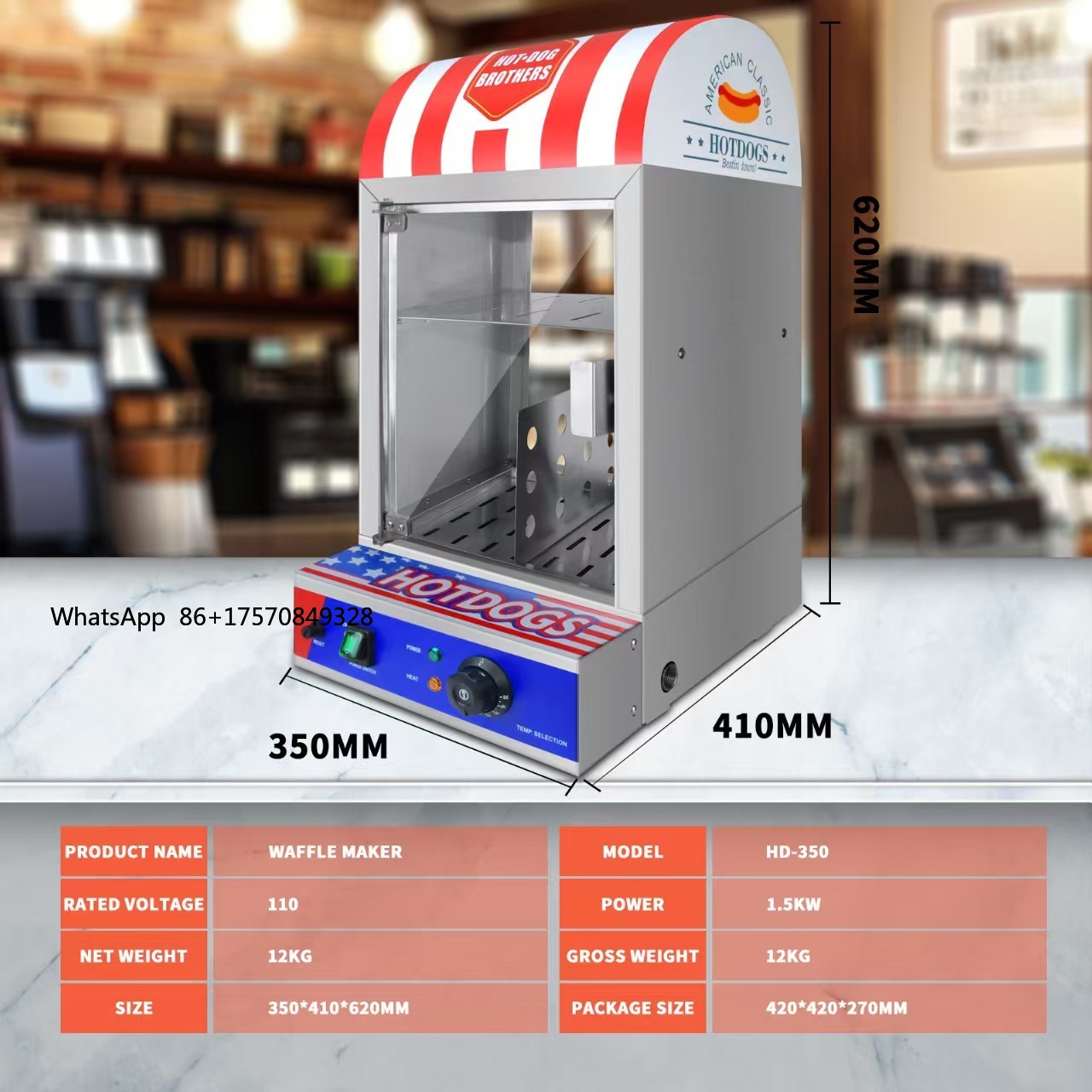 Food Processor Snacks - Scaldapane Automatico Commerciale per Hot Dog